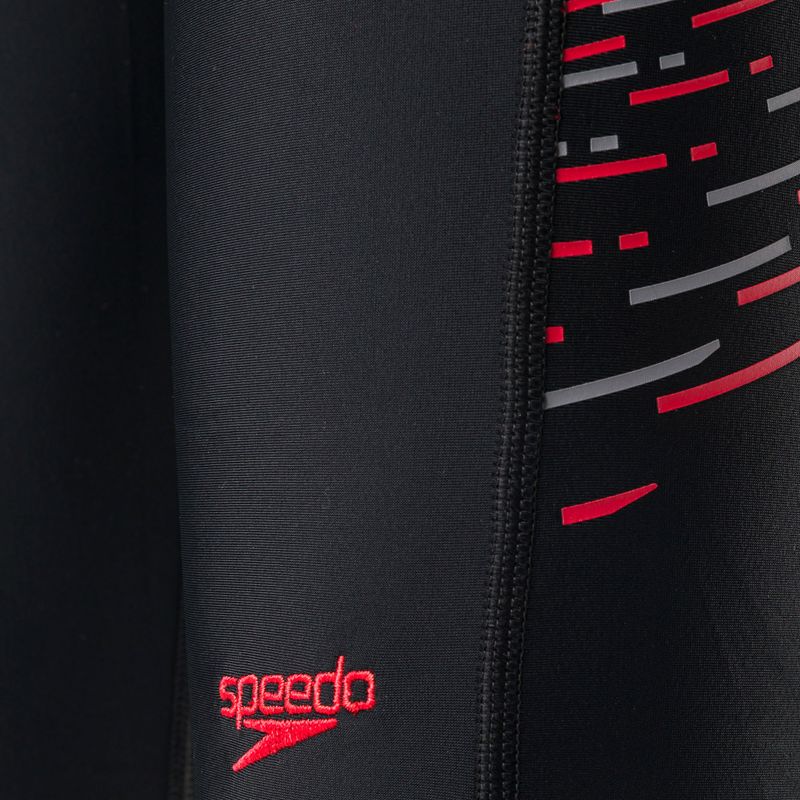 Jammery pływackie dziecięce Speedo Plastisol Placement Jammer black/fed red/dapple grey 3