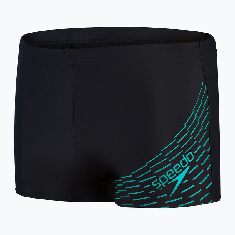 Bokserki kąpielowe męskie Speedo Medley Logo Aquashort black/aquarium 4