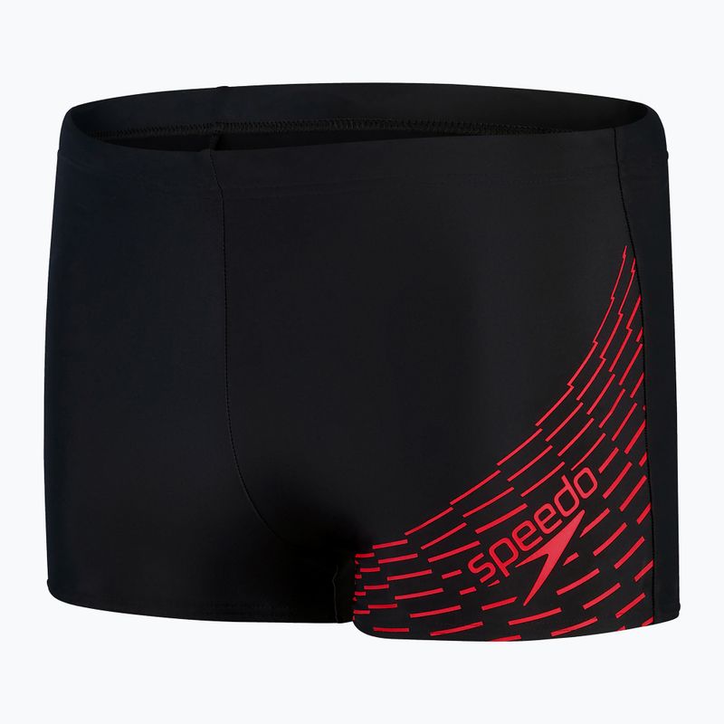 Bokserki kąpielowe męskie Speedo Medley Logo Aquashort black/fed red 4