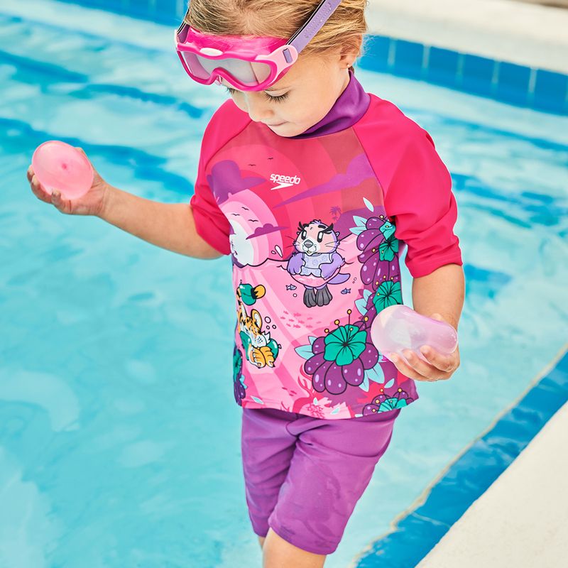 Maska do pływania dziecięca Speedo Biofuse Mask Infant electric pink/miami lilac/blossom/clear 6