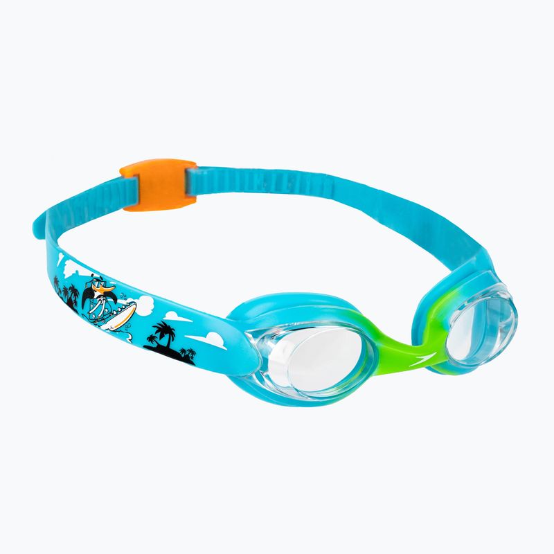 Okulary do pływania dziecięce Speedo Illusion azure blue/fluro green/fluro orange/clear