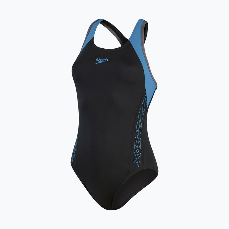 Strój pływacki jednoczęściowy damski Speedo HyperBoom Splice Flyback black/bolt/dove grey 4