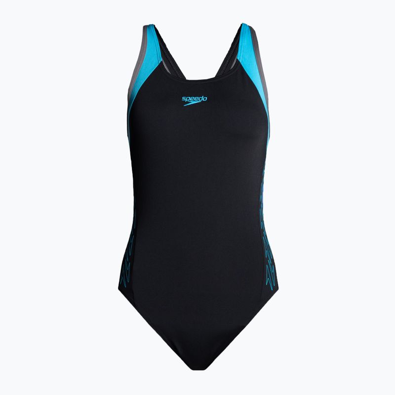 Strój pływacki jednoczęściowy damski Speedo HyperBoom Splice Flyback black/bolt/dove grey