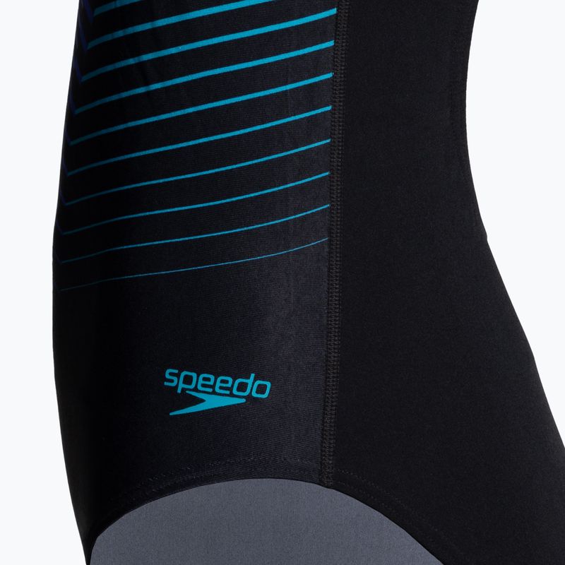 Strój pływacki jednoczęściowy damski Speedo Digital Printed Medalist black/chroma blue/aquarium 3