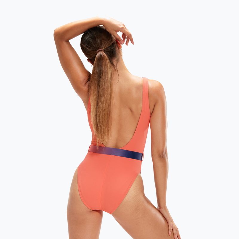 Strój pływacki jednoczęściowy damski Speedo Belted Deep U-Back soft coral/miami lilac/ammonite 6