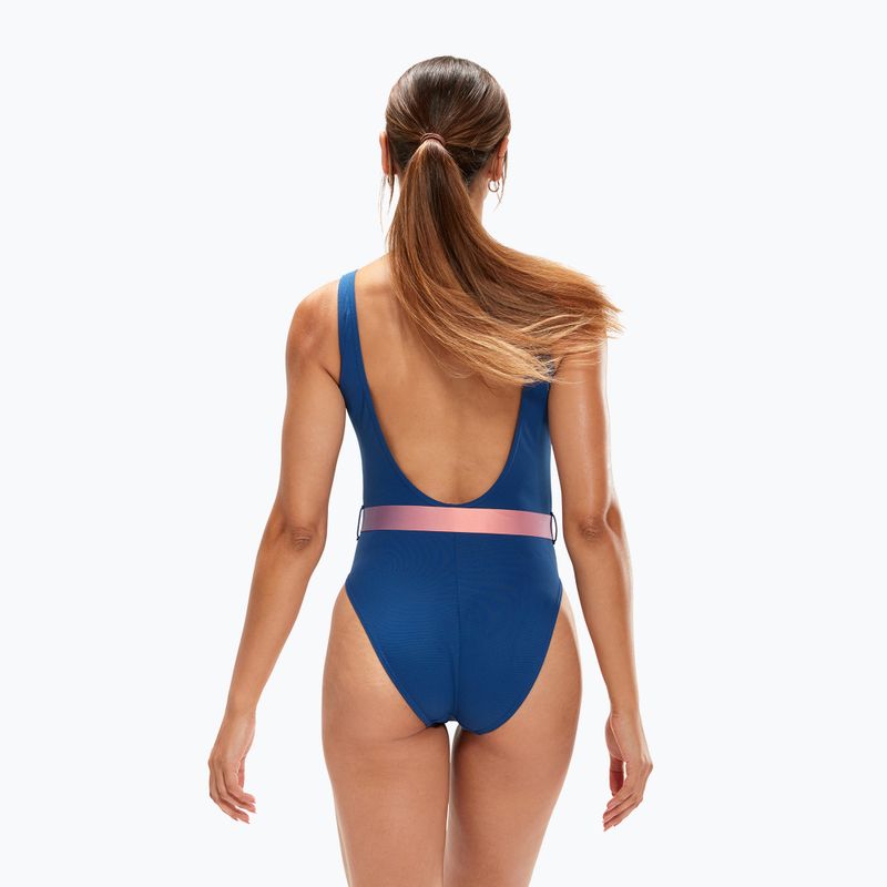 Strój pływacki jednoczęściowy damski Speedo Belted Deep U-Back ammonite/soft coral/miami lilac 7