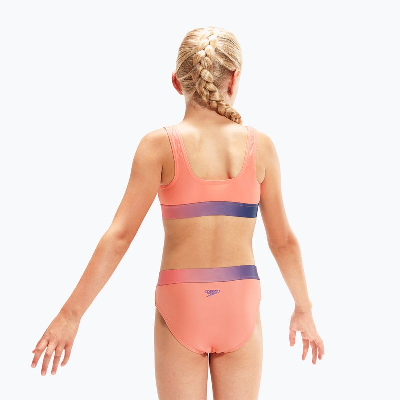 Strój pływacki dwuczęściowy dziecięcy Speedo Contrast Band Two Piece soft coral/miami lilac 7