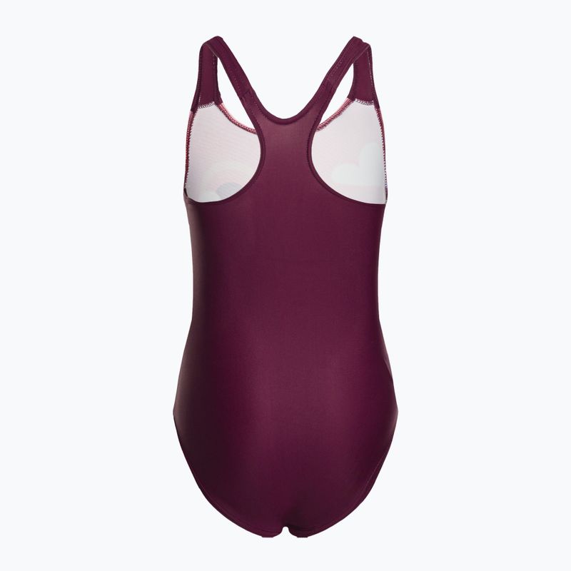 Strój pływacki jednoczęściowy dziecięcy Speedo Digital Printed Swimsuit chockaberry/coral 2
