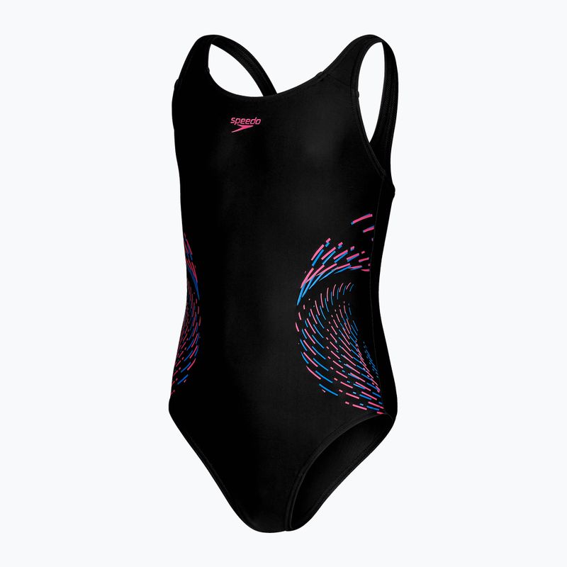 Strój pływacki jednoczęściowy dziecięcy Speedo Plastisol Placement Muscleback black/rose violet 3