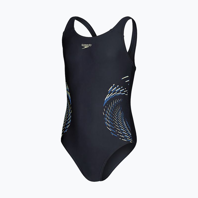 Strój pływacki jednoczęściowy dziecięcy Speedo Plastisol Placement Muscleback true navy/bondi blue 3