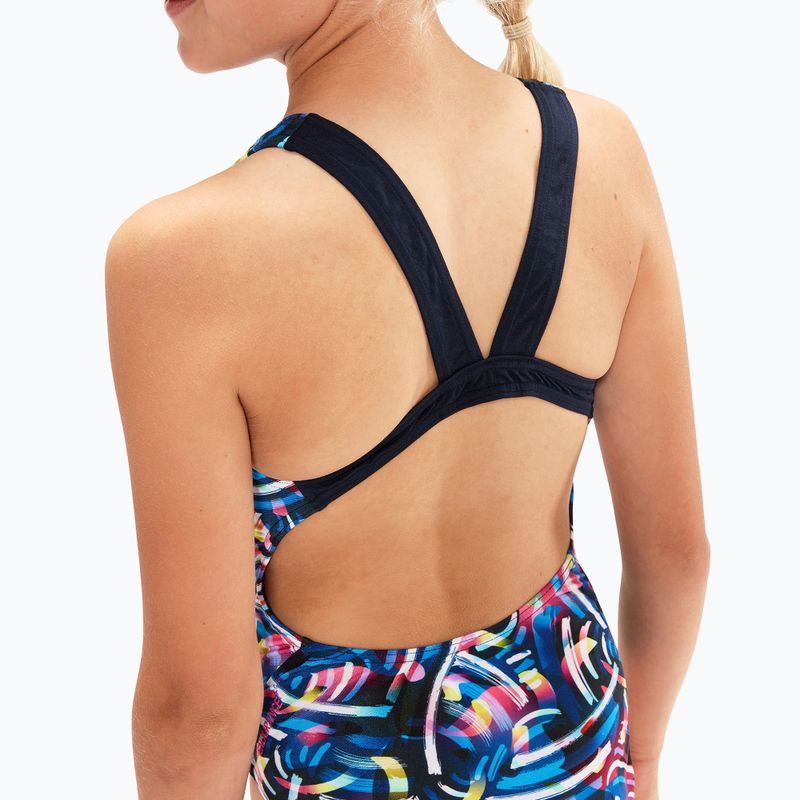 Strój pływacki jednoczęściowy dziecięcy Speedo Digital Allover Leaderback tr navy/black/flame blue 6