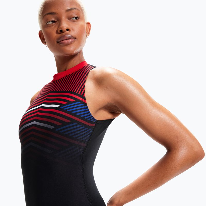 Strój pływacki jednoczęściowy damski Speedo Digital Placement Hydrasuit black/fed red/chroma blue 8