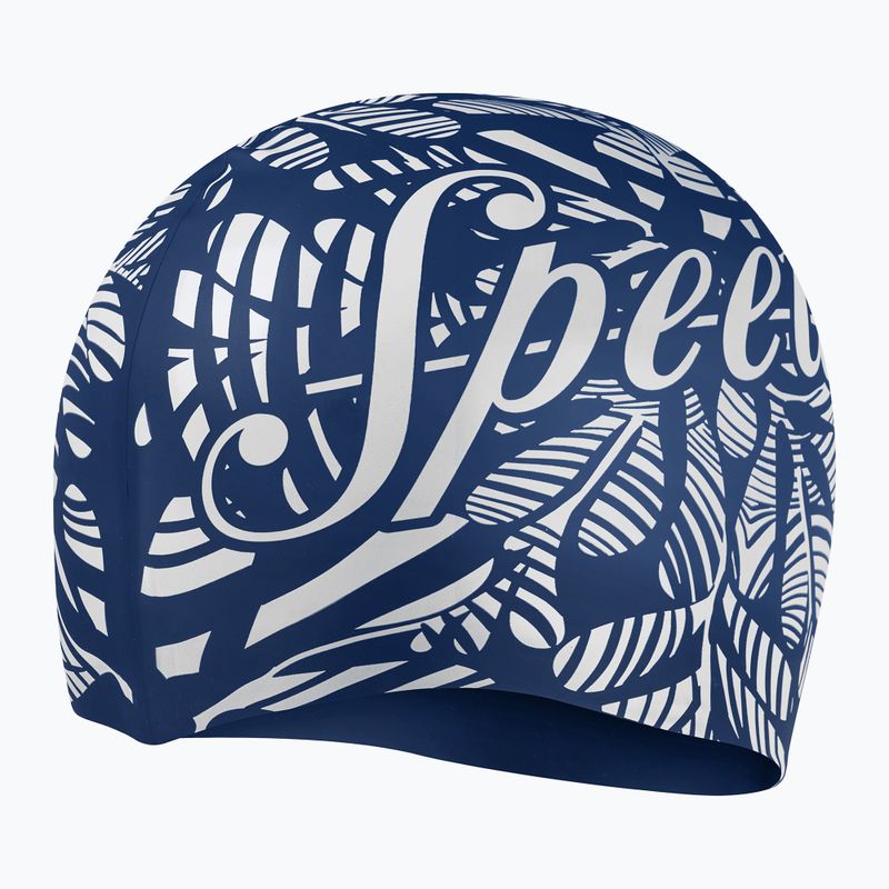 Czepek pływacki dziecięcy Speedo Printed Silicone ammonite blue/white