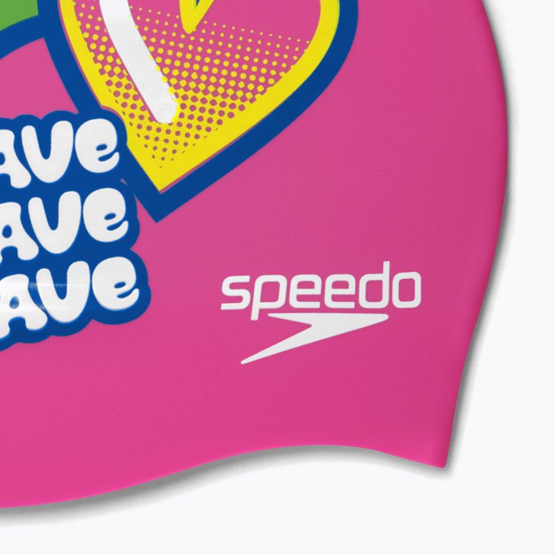Czepek pływacki dziecięcy Speedo Printed Silicone rose violet/beautiful blue/bright yellow 4