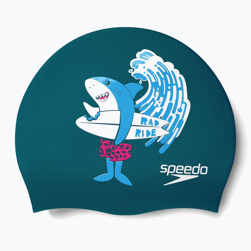 Czepek pływacki dziecięcy Speedo Printed Silicone pluto/azure blue/white 3