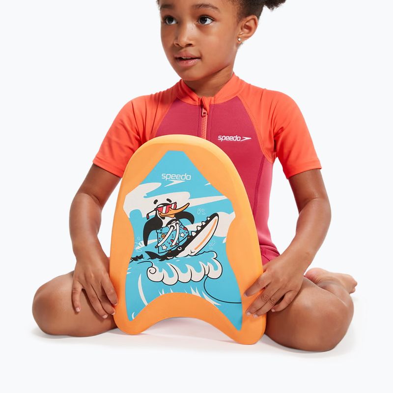 Deska do pływania Speedo Turtle Printed Float chima azue blue/fluro orange 6