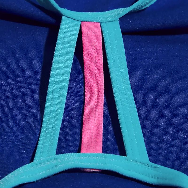 Strój pływacki jednoczęściowy dziecięcy Speedo Solid Lane Line Back pink/blue 2