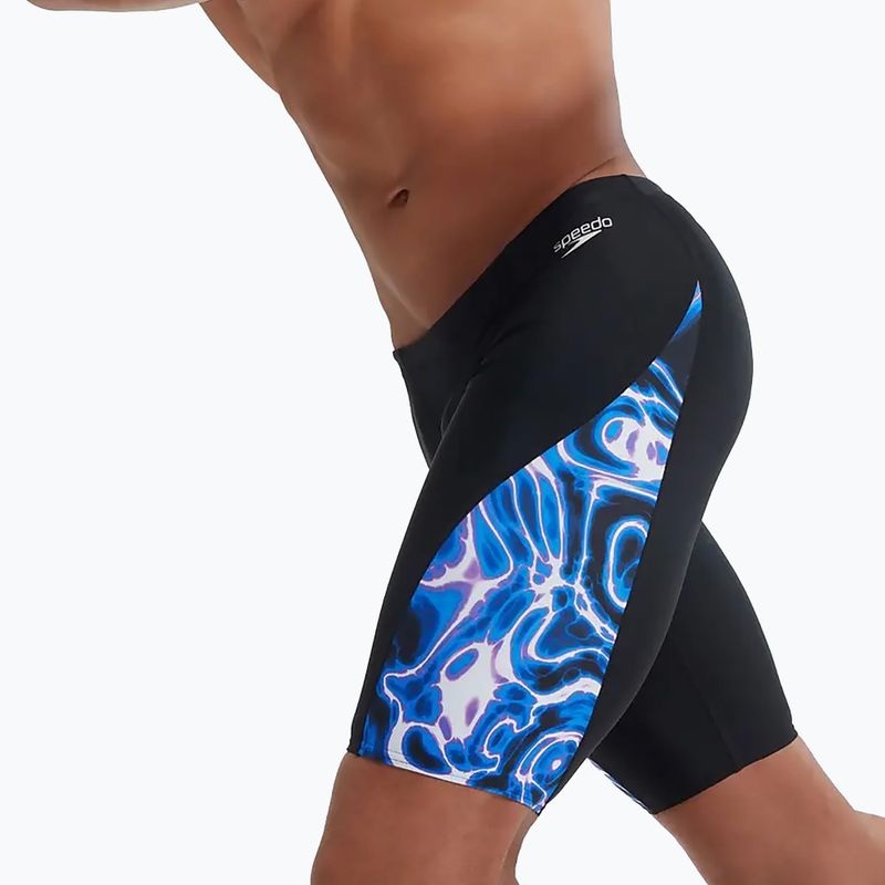 Jammery pływackie męskie Speedo Allover Digital V-Cut Jammer black/blue 11