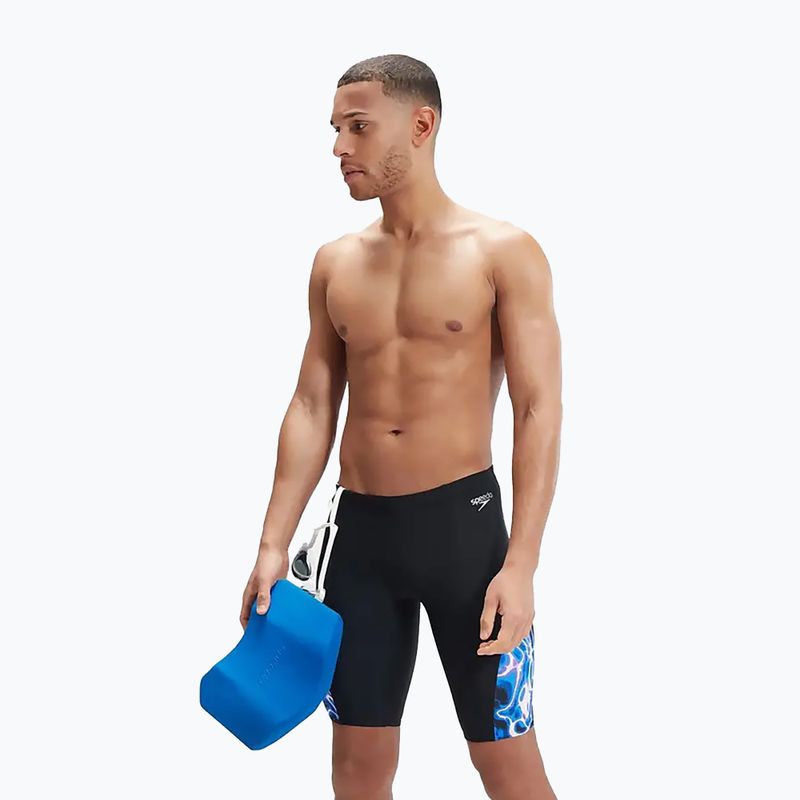 Jammery pływackie męskie Speedo Allover Digital V-Cut Jammer black/blue 12