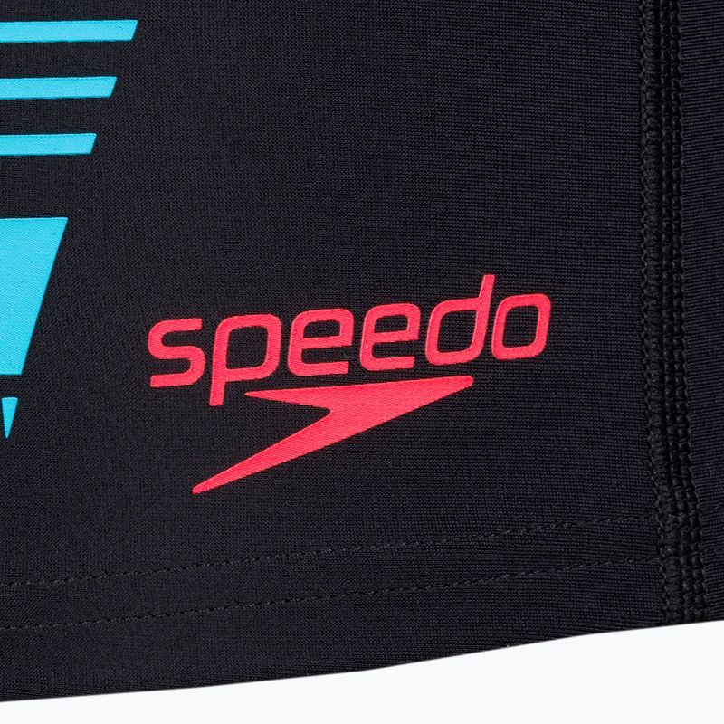 Bokserki pływackie męskie Speedo Tech Print Aquashort black/orange 3