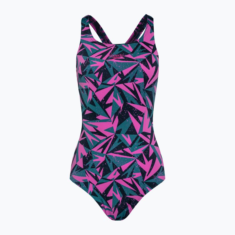 Strój pływacki jednoczęściowy damski Speedo HyperBoom Medalist pink/green