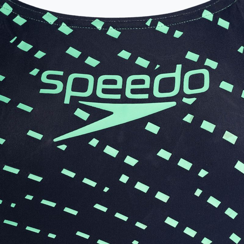 Strój pływacki jednoczęściowy damski Speedo Medley Logo Medalist navy/green 3