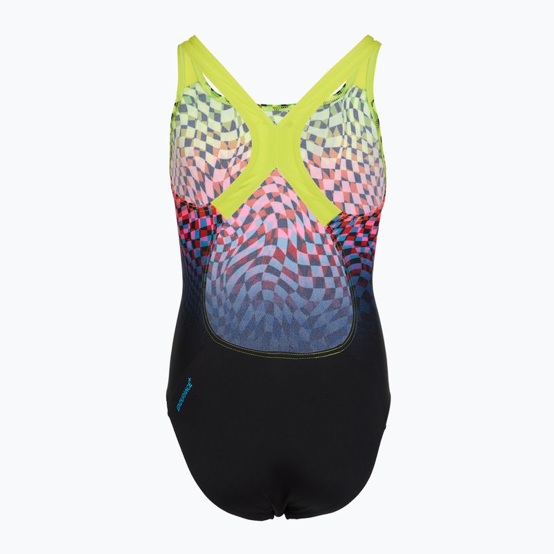 Strój pływacki jednoczęściowy dziecięcy Speedo Digital Placement Powerback black/pink 2