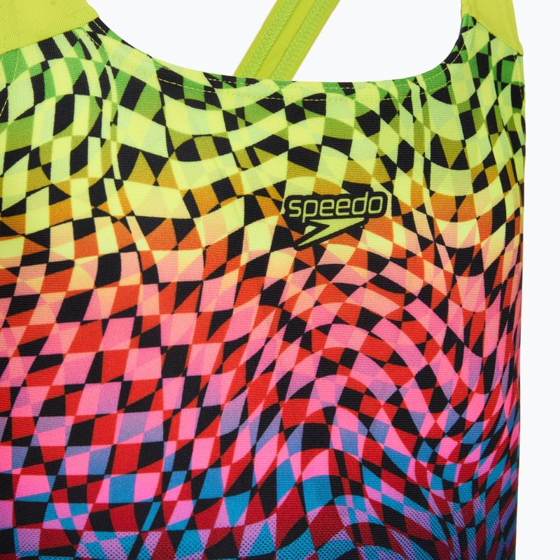 Strój pływacki jednoczęściowy dziecięcy Speedo Digital Placement Powerback black/pink 3