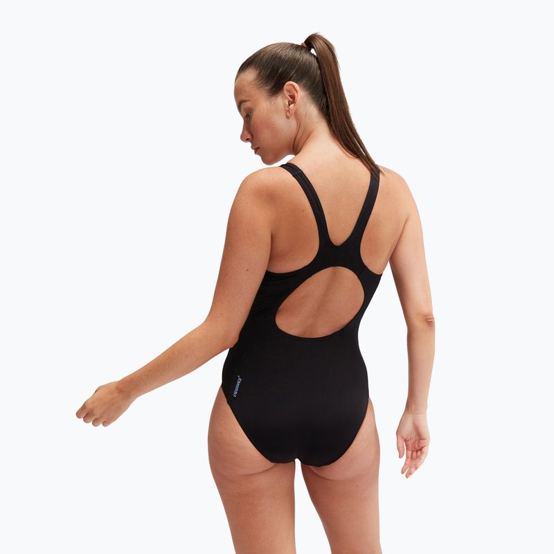 Strój pływacki jednoczęściowy damski Speedo Placement Muscleback true navy/true cobalt/curious blue 8