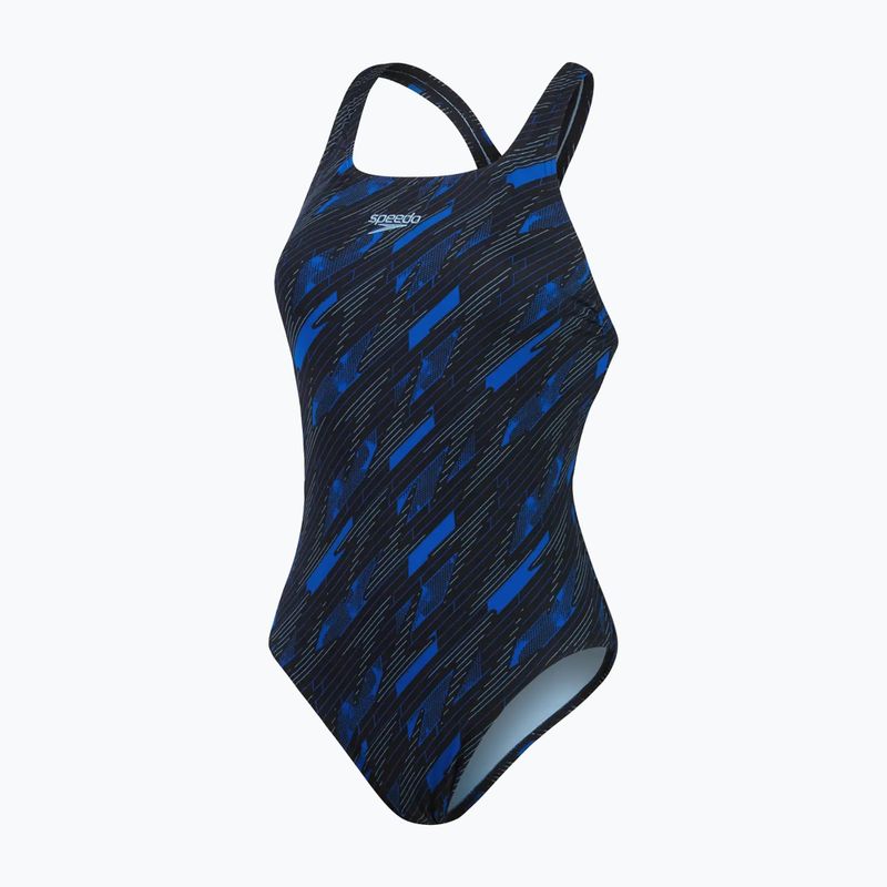 Strój pływacki jednoczęściowy damski Speedo HyperBoom Allover Medalist black/true cobalt/curious blue 2