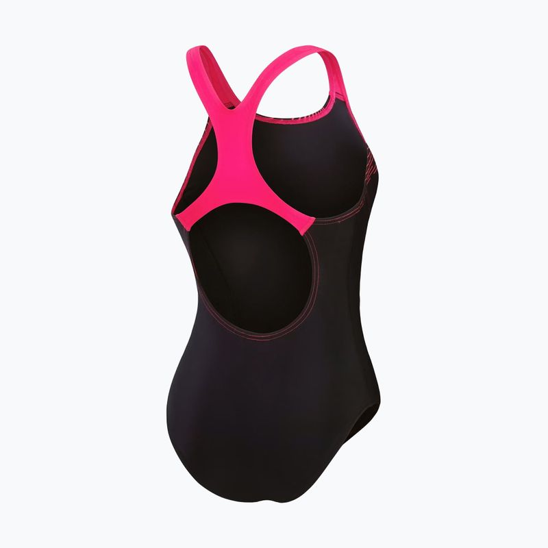 Strój pływacki jednoczęściowy Speedo Medley Logo Medalist black/electric pink 2