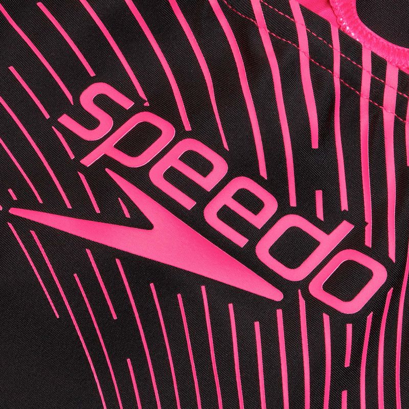Strój pływacki jednoczęściowy Speedo Medley Logo Medalist black/electric pink 3