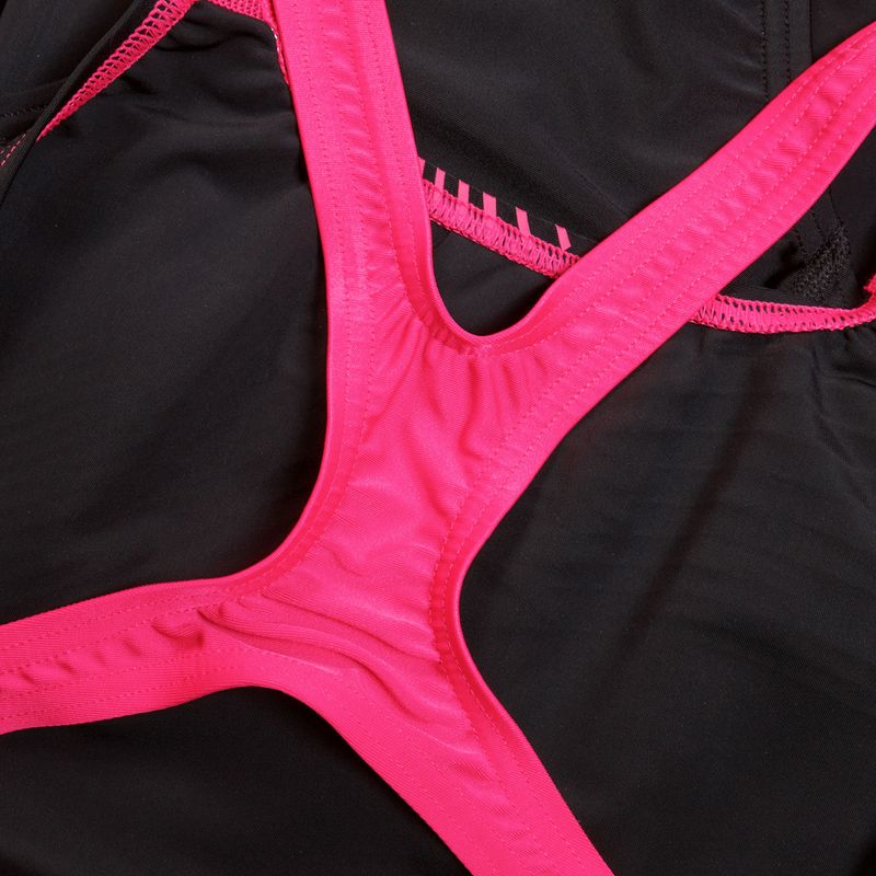 Strój pływacki jednoczęściowy damski Speedo Medley Logo Medalist black/electric pink 4