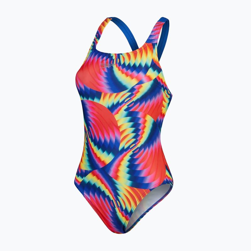 Strój pływacki jednoczęściowy damski Speedo Allover Digital Leaderback watermelon/flare pink/man peel/lemon drizzle 2