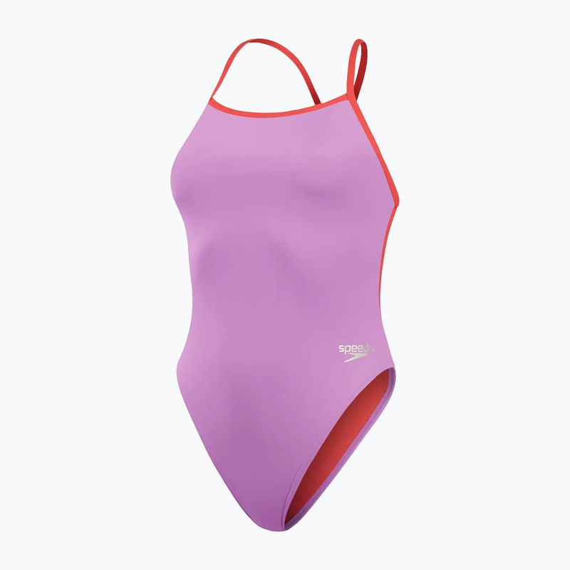 Strój pływacki jednoczęściowy damski Speedo Solid Tie Back sweet purple/watermelon 2