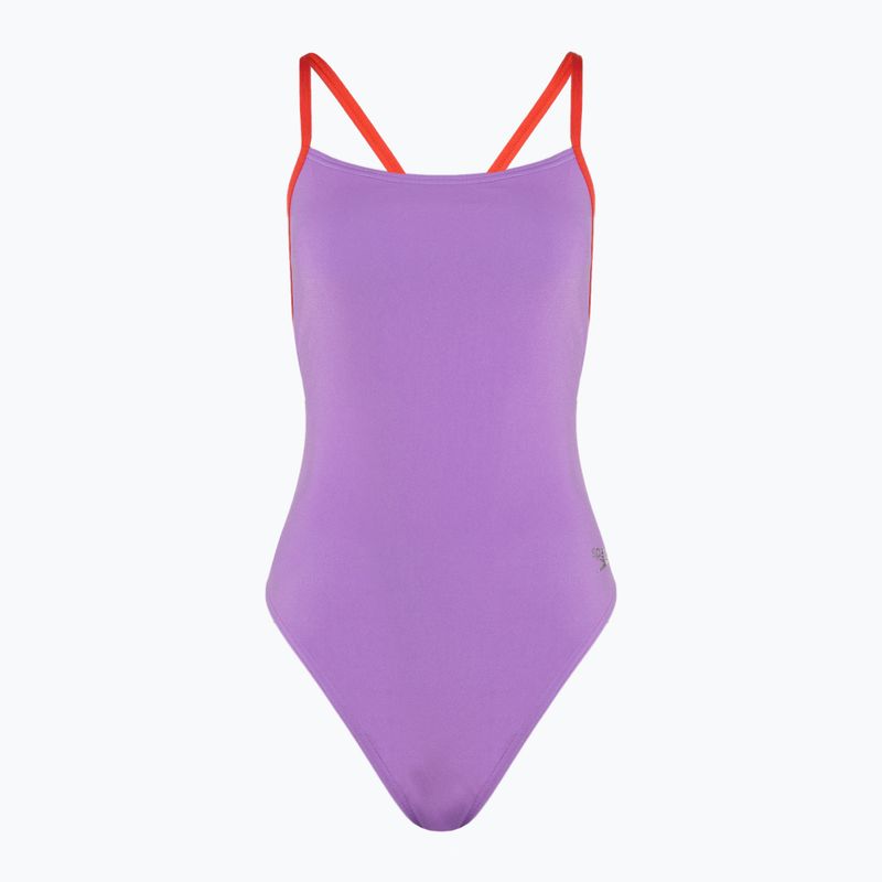 Strój pływacki jednoczęściowy damski Speedo Solid Tie Back sweet purple/watermelon