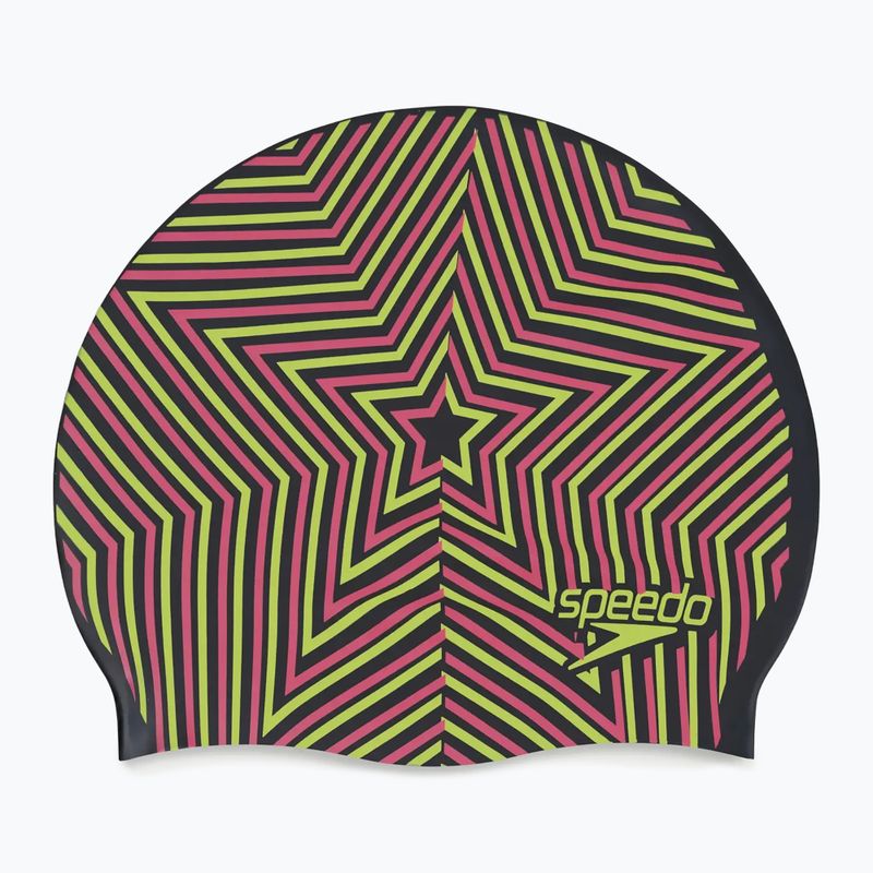 Czepek pływacki dziecięcy Speedo Reversible Slogan starburst true cobalt/flare pink 2