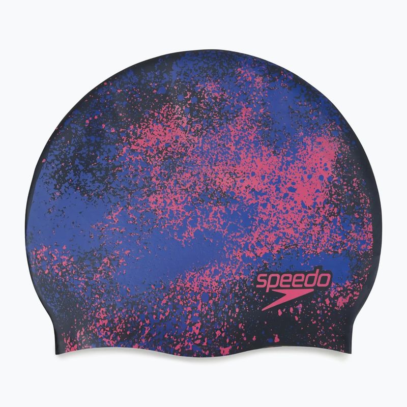 Czepek pływacki dziecięcy Speedo Reversible Slogan starburst true cobalt/flare pink
