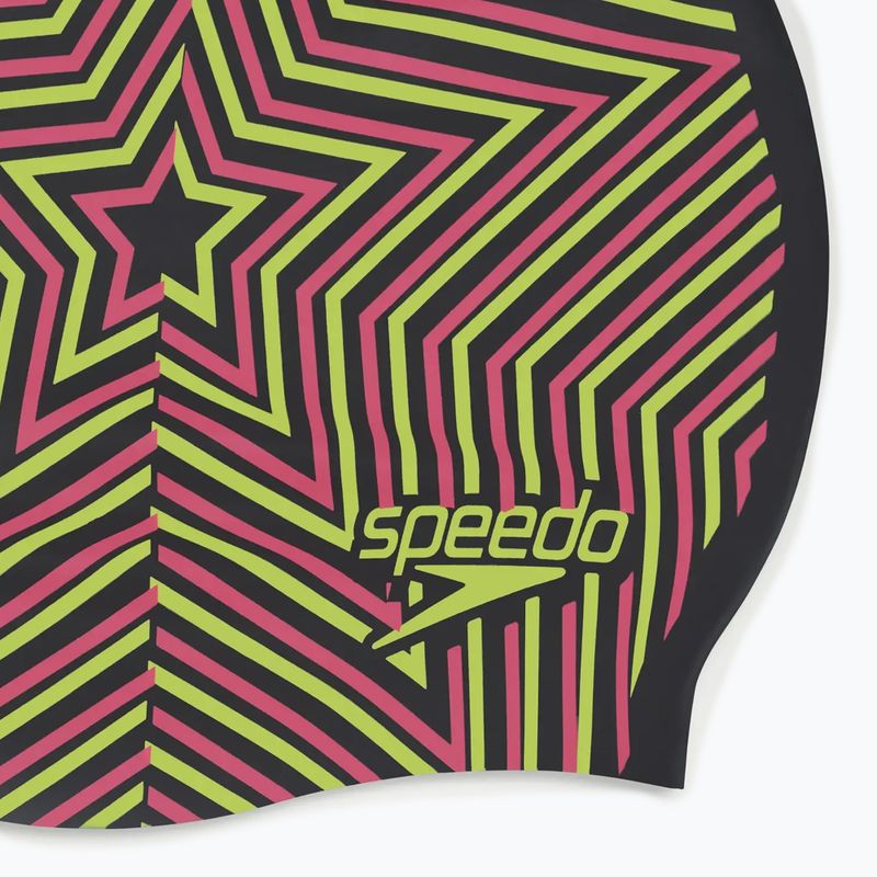 Czepek pływacki dziecięcy Speedo Reversible Slogan starburst true cobalt/flare pink 4