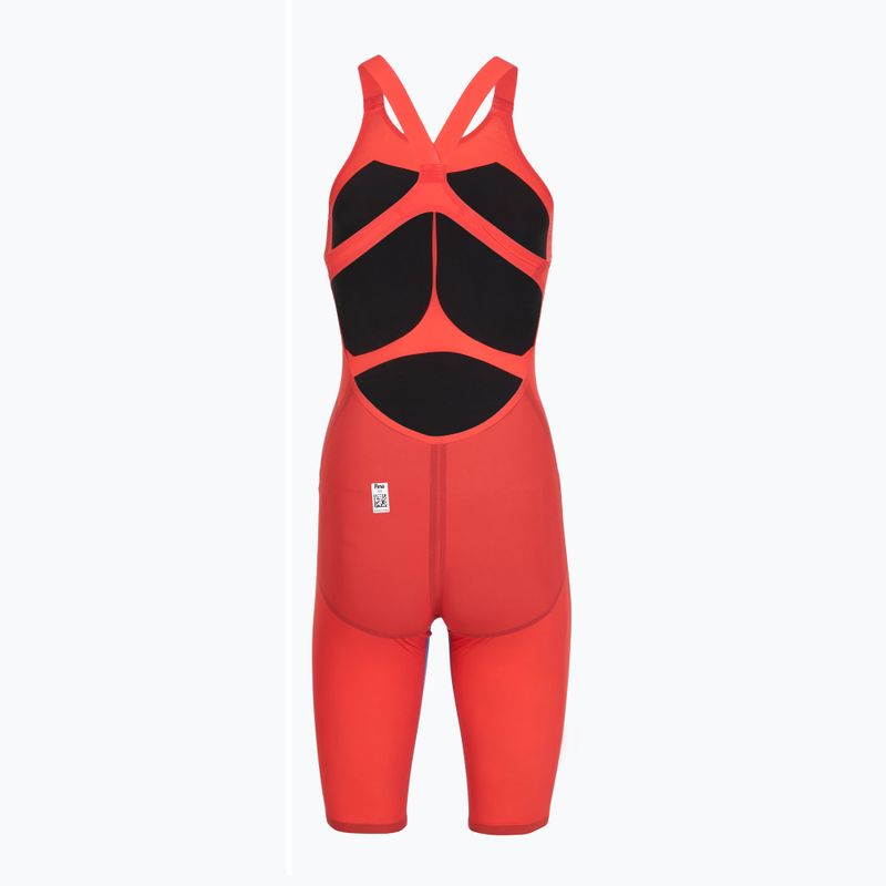 Strój pływacki jednoczęściowy damski Speedo Fastskin LZR Pure Valor 2.0 Openback Kneeskin flame red/cobalt pop 2