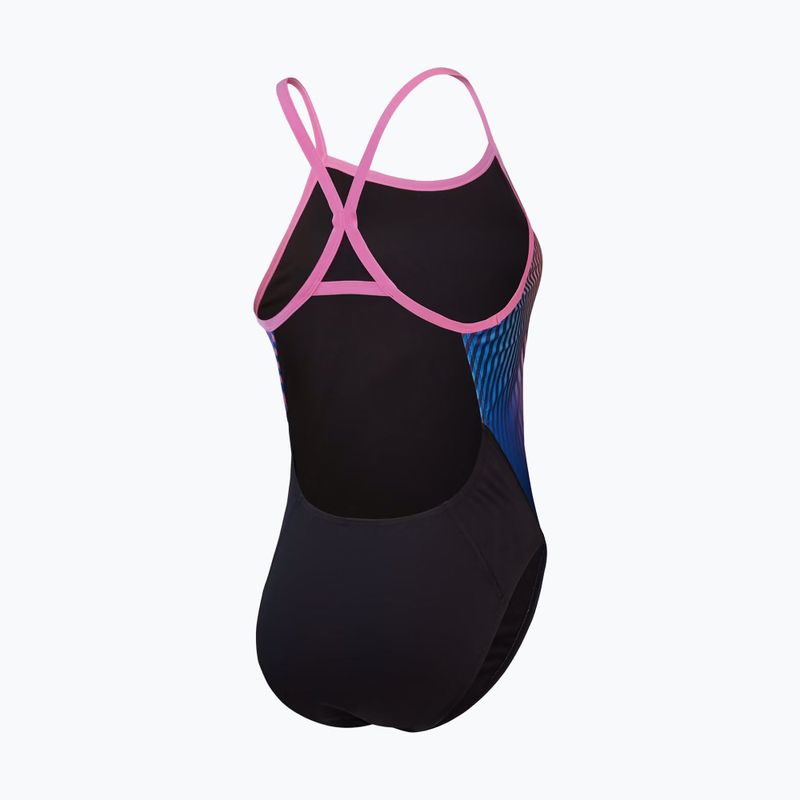 Strój pływacki jednoczęściowy damski Speedo Placement Digital Turnback black/kiki pink/picton blue 2