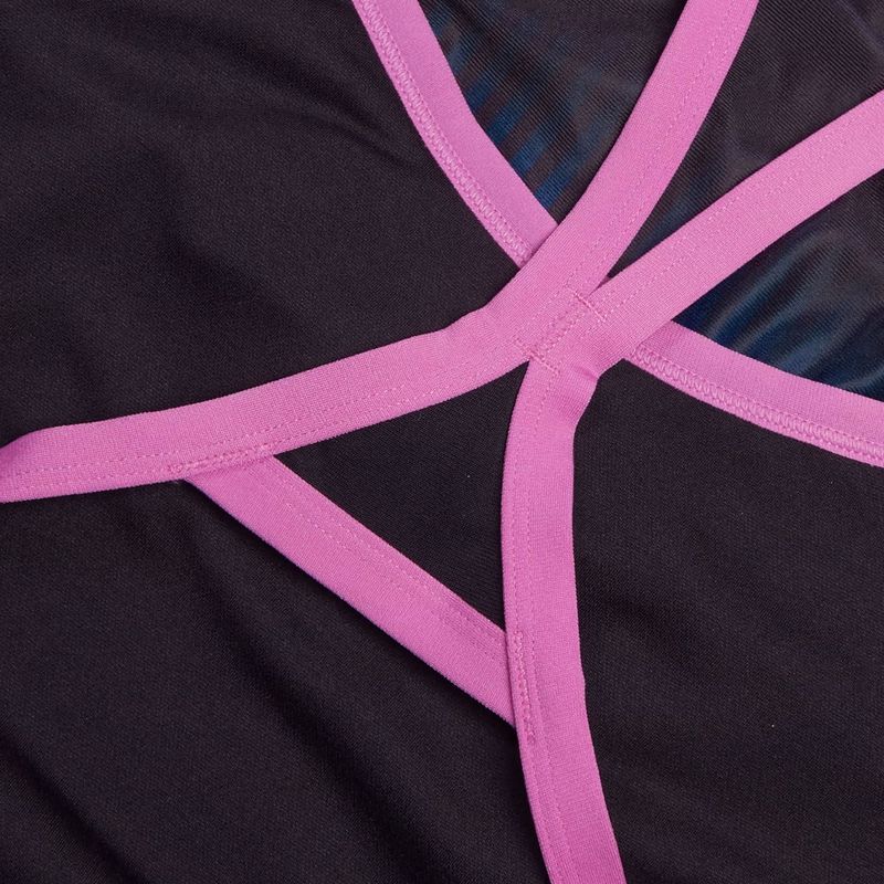 Strój pływacki jednoczęściowy damski Speedo Placement Digital Turnback black/kiki pink/picton blue 4