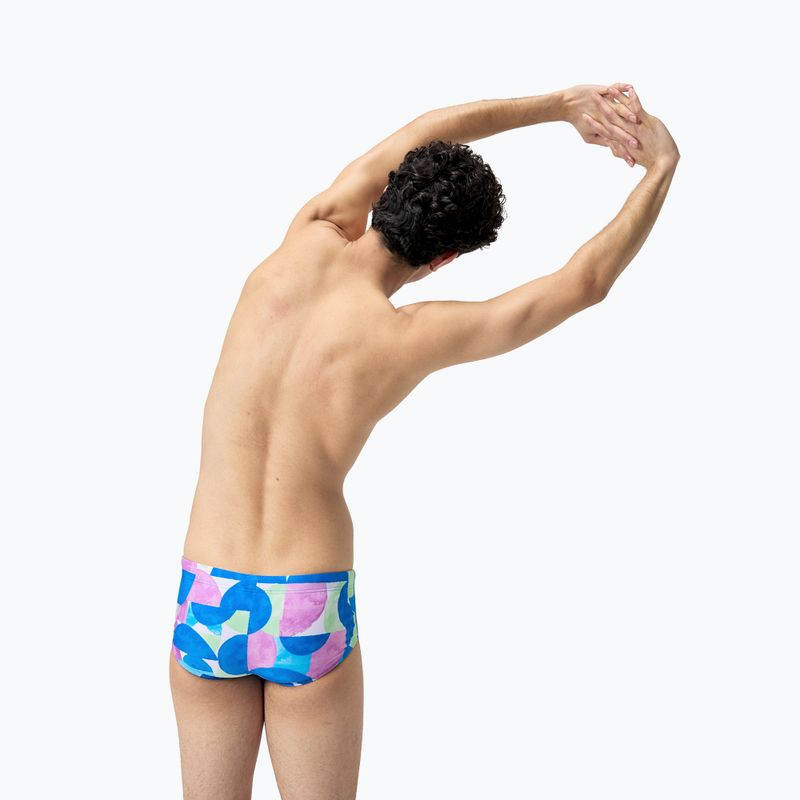 Bokserki pływackie męskie Speedo Club Training Allover Brief 13.5 cm punch blue/kiki pink 3