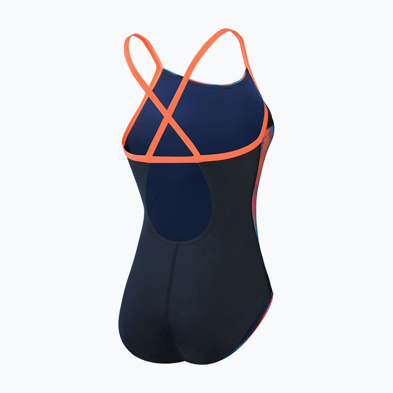 Strój pływacki jednoczęściowy damski Speedo Allover Fixed Crossback true navy/siren red/punch blue 2