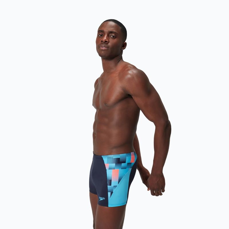 Bokserki pływackie męskie Speedo Endurance+ MAX Splice Aquashort true navy/picton blue/siren red 9