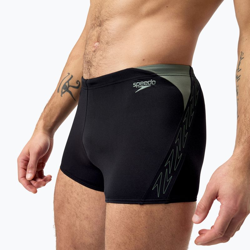 Bokserki pływackie męskie Speedo HyperBoom Splice Aquashort black/country green 4