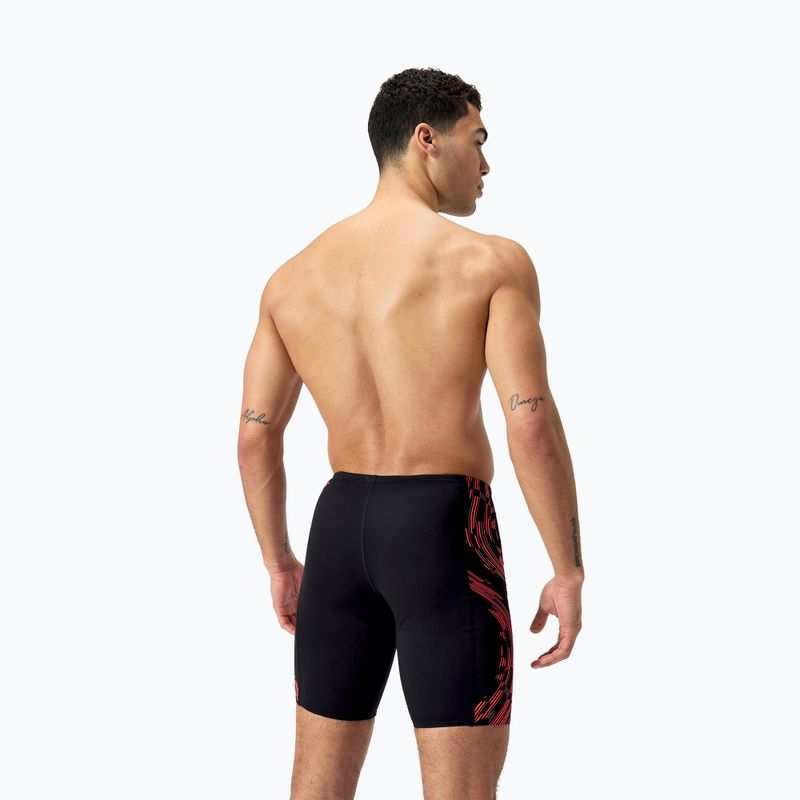 Jammery pływackie męskie Speedo Tech Panel Jammer black/siren red/usa charcoal 3