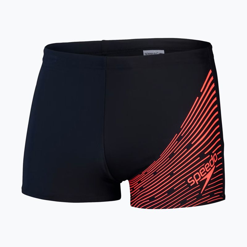 Bokserki pływackie męskie Speedo Medley Logo Aquashort black/siren red