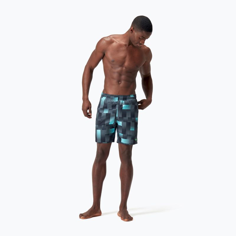 Szorty kąpielowe męskie Speedo Xpress Lite Allover 18" usa charcoal/black/marine blue 6