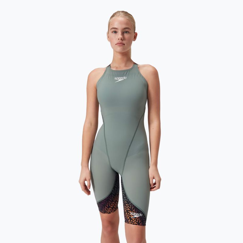 Strój pływacki damski Speedo Fastskin LZR Ignite Kneeskin country green/black/nectarine 6